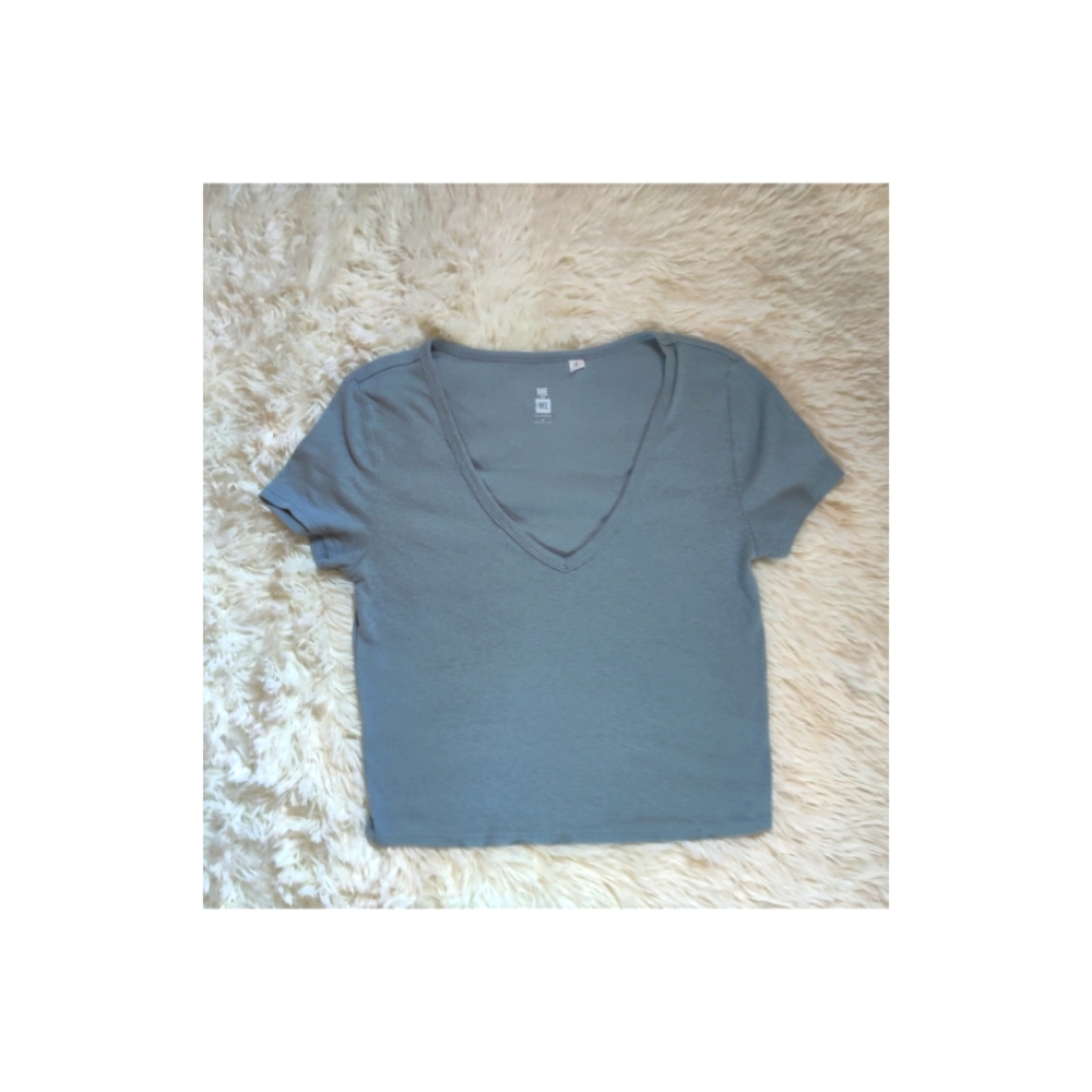 Me to We Gray - Blue Croptop.
